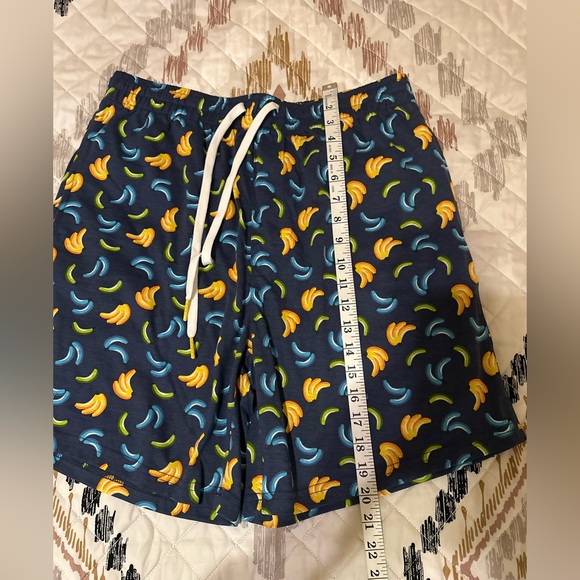 Men's Patterned Shorts - Black with Yellow and Blue Accents - Picture 3 of 7